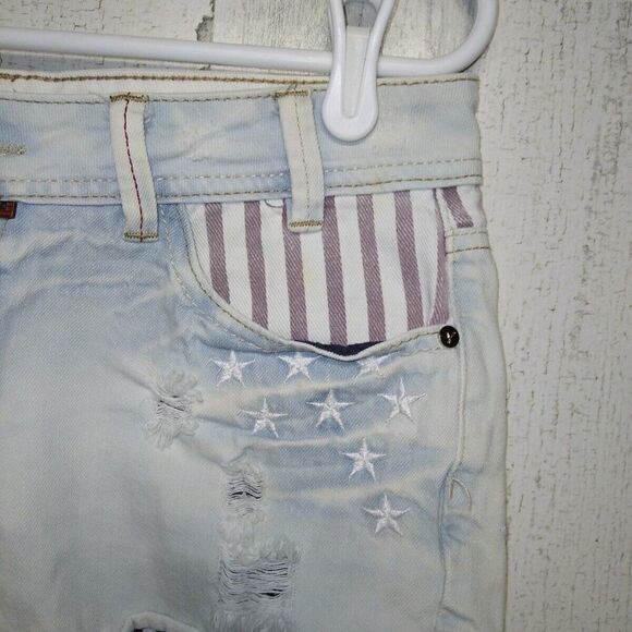 YMI Size 9 Stars And Stripes Cuttoff Shorts - Picture 3 of 7